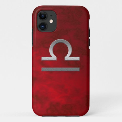 silver libra _ red iPhone 11 case