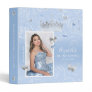 Silver Light Baby Blue Rose Photo Album Guestbook 3 Ring Binder