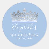 Silver Light Baby Blue Roses Elegant Quinceanera
