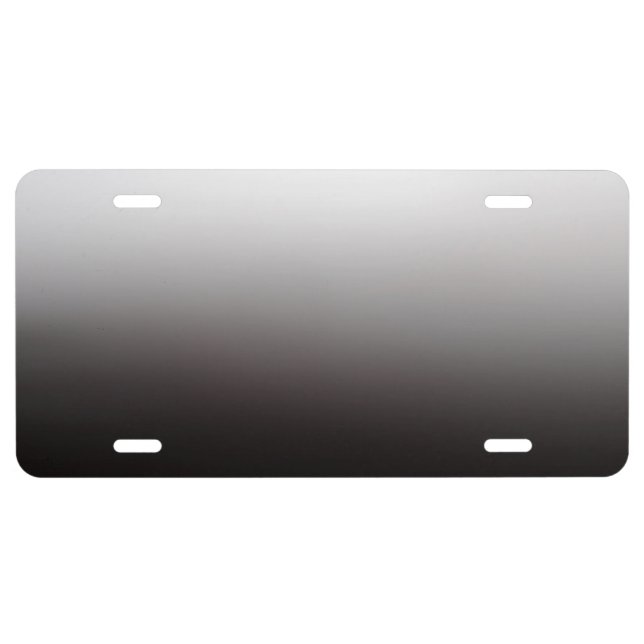Silver Light Dark Shadow Metal License Plate (Front)