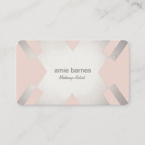 Silver &amp; Light pink Cosmetology Hair and Makeup Business Card Templates