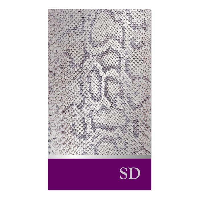 Silver Light Purple Gradient Snake Skin Print Business Card Template