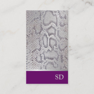 Silver Light Purple Gradient Snake Skin Print Business Card