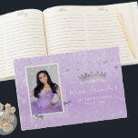 Silver Light Purple Rose Elegant Photo Quinceanera Guest Book<br><div class="desc">With options both in silver and gold, create your own personalized elegant quinceanera guest books with an easy DIY template in beautiful hues of light purple. These pretty custom template guest books can fit your plans for a for a lavender themed sweet 16, Mexican 15th birthday party, once upon a...</div>