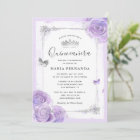Silver Light Purple Roses Elegant Quinceanera