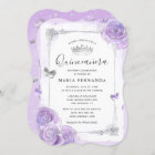 Silver Light Purple Roses Elegant Quinceanera