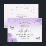 Silver Light Purple Roses Elegant Save The Date<br><div class="desc">Do you happen to be searching for elegant save the date ideas in silver and light purple party theme colors? These simple DIY template save the date invitations give you the creative flexibility to create your own pretty royal princess themed stationery. The pale dusty purple botanical watercolor artwork created by...</div>