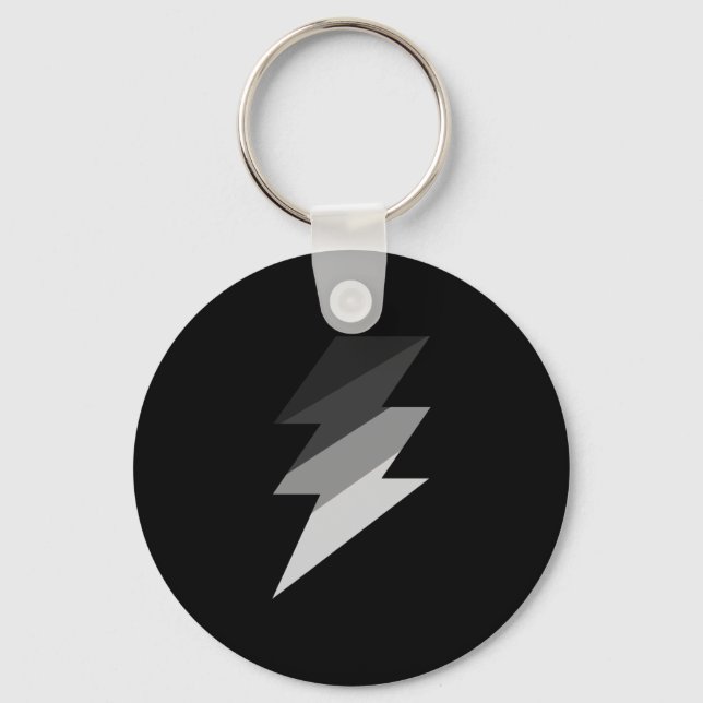 Silver Lightning Thunder Bolt Keychain (Front)
