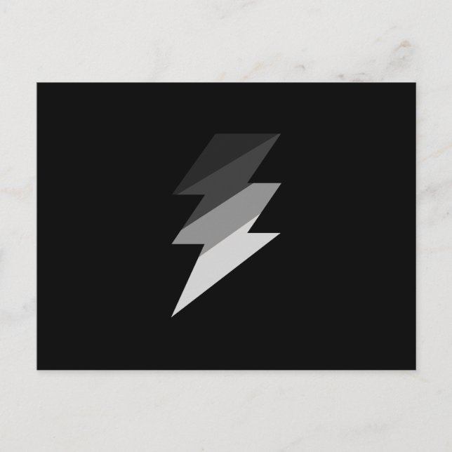 Silver Lightning Thunder Bolt Postcard (Front)