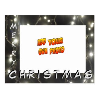 Silver Lights Christmas ADD YOUR PHOTO Postcard