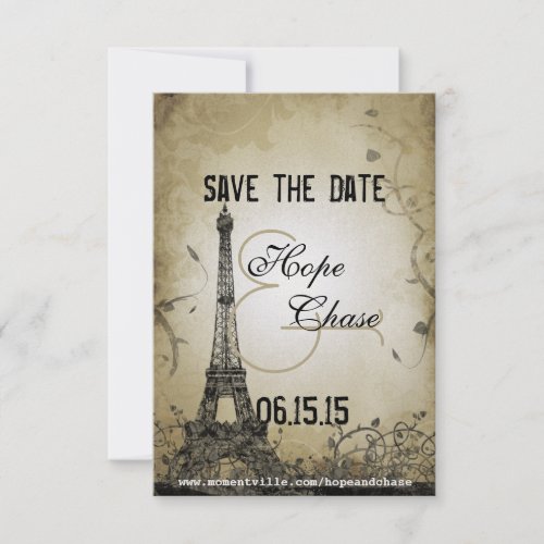Silver Lights Eiffel Tower  Save the Date