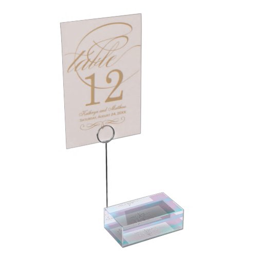Silver Like RN Caduceus Medical Mother Pearl Place Card Holder