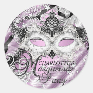 Silver Lilac Sparkle Mask Masquerade Sticker