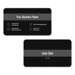 Silver Line Business Gray Icons Black Business Card Silver Line Business Gray Icons Black Business Card