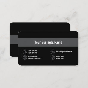 Silver Line Business Gray Icons Black Business Card