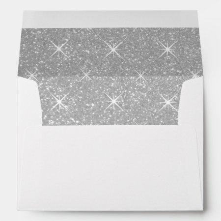 Silver Lined Envelopes With Faux Glittery Sparkles
