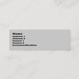 SILVER LINEN TEXTURED SKINNY PROFILE BUSINESS CARD