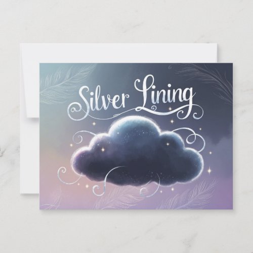 Silver Lining cloud painted Postcard