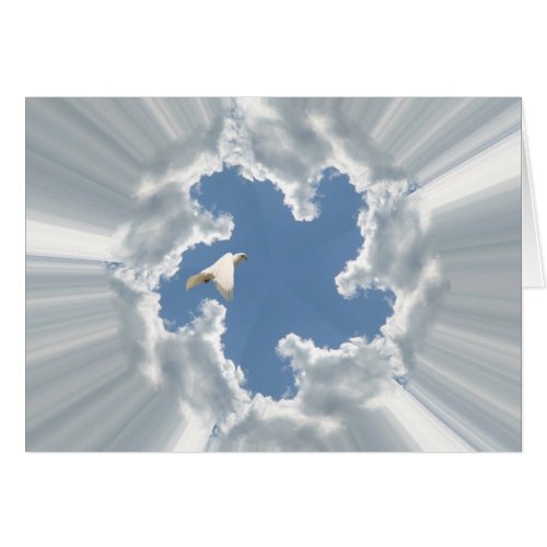 Silver lining cloud with flying dove