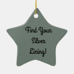 Silver Lining Embellished Ceramic Ornament