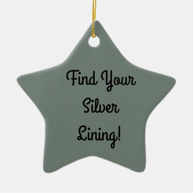 Silver Lining Embellished    Ceramic Ornament (Front)