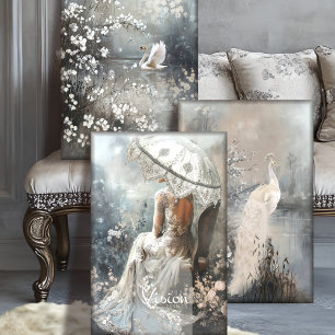 Silver Lining Romantic Heavyweight Decoupage SET Wrapping Paper Sheets