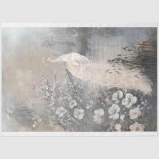 Silver Lining, White Peacock, Parisian Fantasy  Tissue Paper