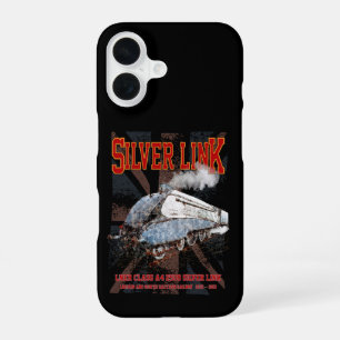 Silver Link LNER Class A4 2509 Locomotive UK flag iPhone 16 Case