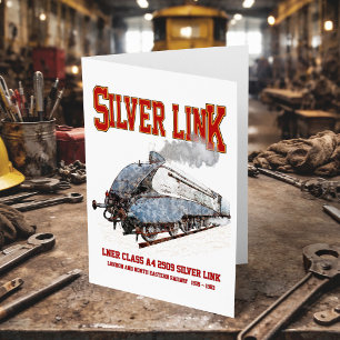 Silver Link - LNER Class A4 2509 Steam Train Loco Thank You Card