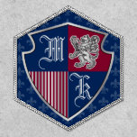 Silver Lion Coat Of Arms Monogram Emblem Shield Patch at Zazzle