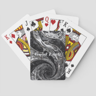 Silver Liquid Chrome Mosaic Poker Cards