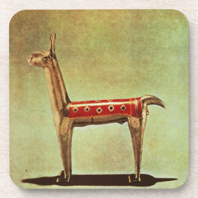 Silver Llama Figurine, from Peru, after 1438 Coaster (Front)