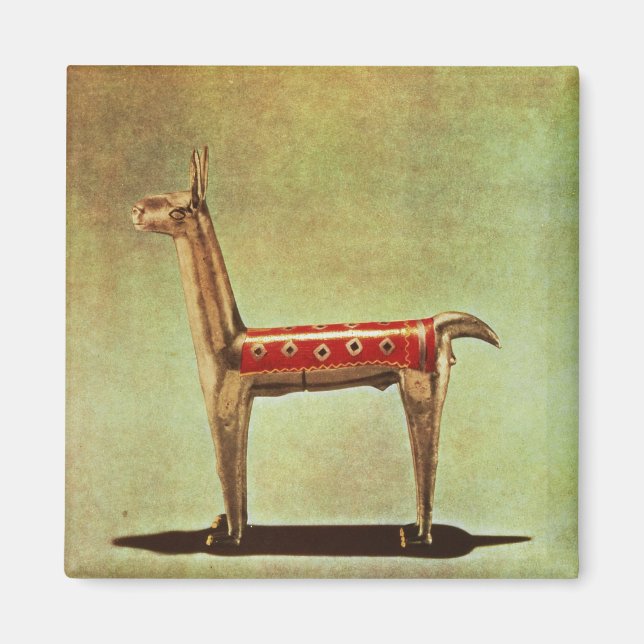 Silver Llama Figurine, from Peru, after 1438 Magnet (Front)