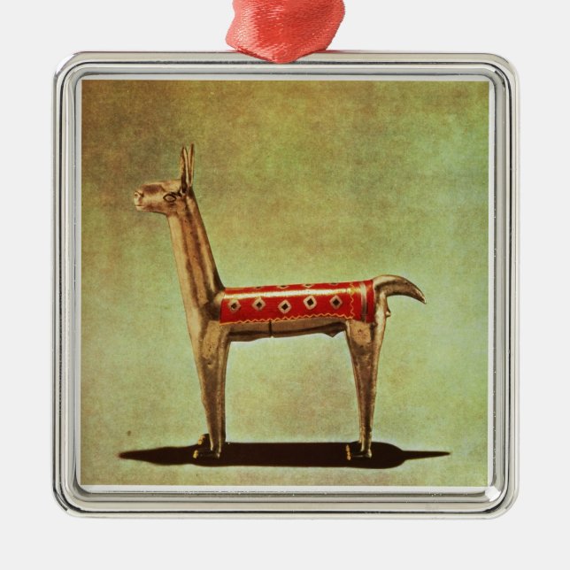 Silver Llama Figurine, from Peru, after 1438 Metal Ornament (Front)