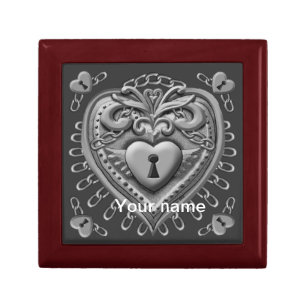 Silver lock Heart gift box