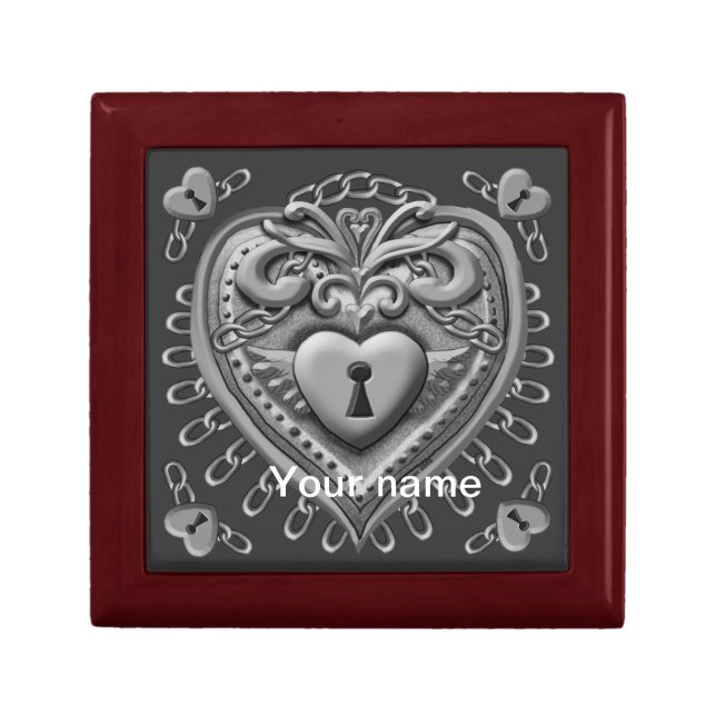 Silver lock Heart gift box (Front)