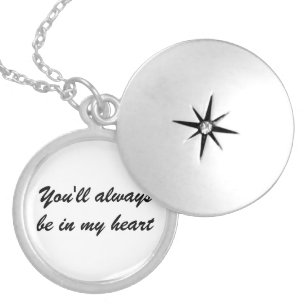 Silver Locket "You'll always be in my heart" Necklace