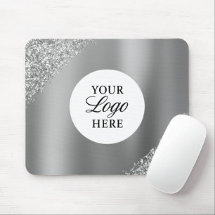 Silver Logo Business Professional Sparkle Glitter Mouse Pad