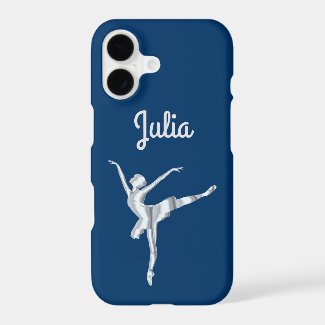 Silver look ballerina in Midnight Blue Case-Mate iPhone Case