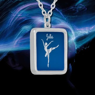 Silver look ballerina in Midnight Blue