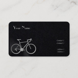 Silver look bike in black business card