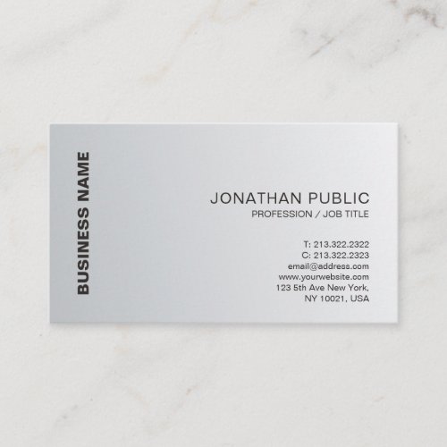 Silver Look Chic Sleek Design Luxury Professional Business Card