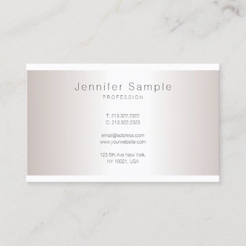 Silver Look Creative Minimalist Plain Trendy Salon Business Card