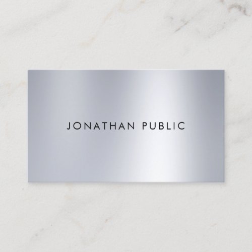 Silver Look Design Modern Sleek Elegant Plain Business Card