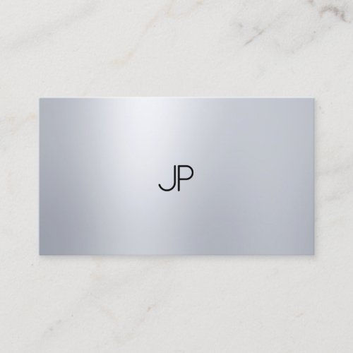 Silver Look Elegant Modern Monogram Professional Business Card