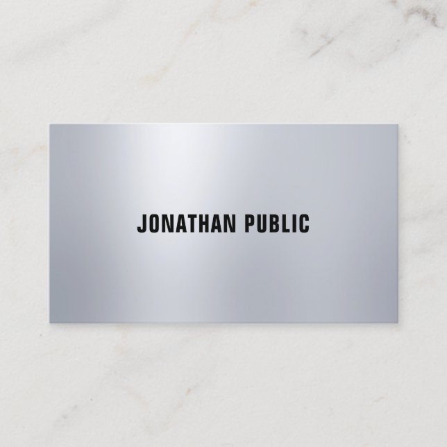 Silver Look Elegant Modern Professional Plain Luxe Business Card (Front)