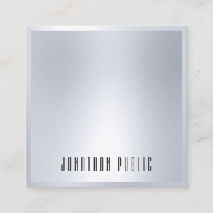Silver Look Elegant Modern Template Glamorous Square Business Card