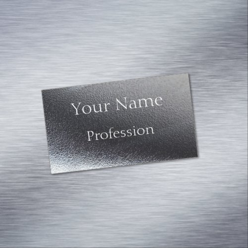 silver look glamour business card magnet