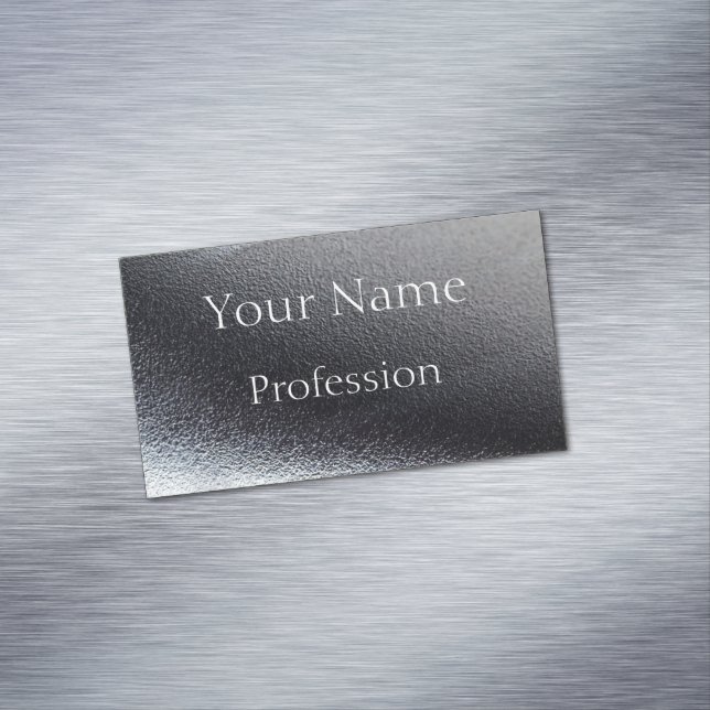 silver look glamour business card magnet (In Situ)