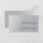 Silver Look Gray Elegant Minimalist Design Luxury Business Card (Front/Back)
